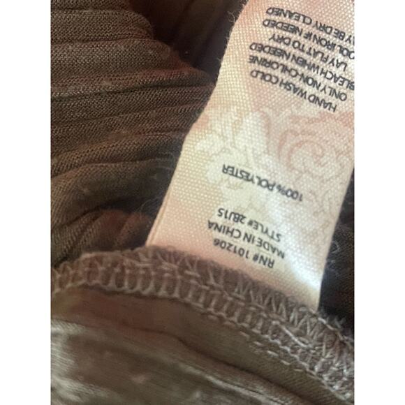 Soft Surroundings Perfect Plisse Mocha French Pleat Maxi Long Dress - Picture 6 of 11